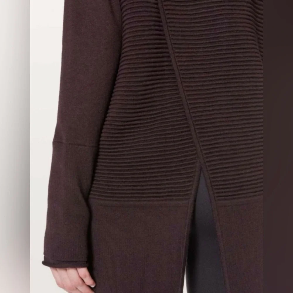 Lululemon Sit In Lotus Merino Wool Wrap Cardigan Sweater Size Medium